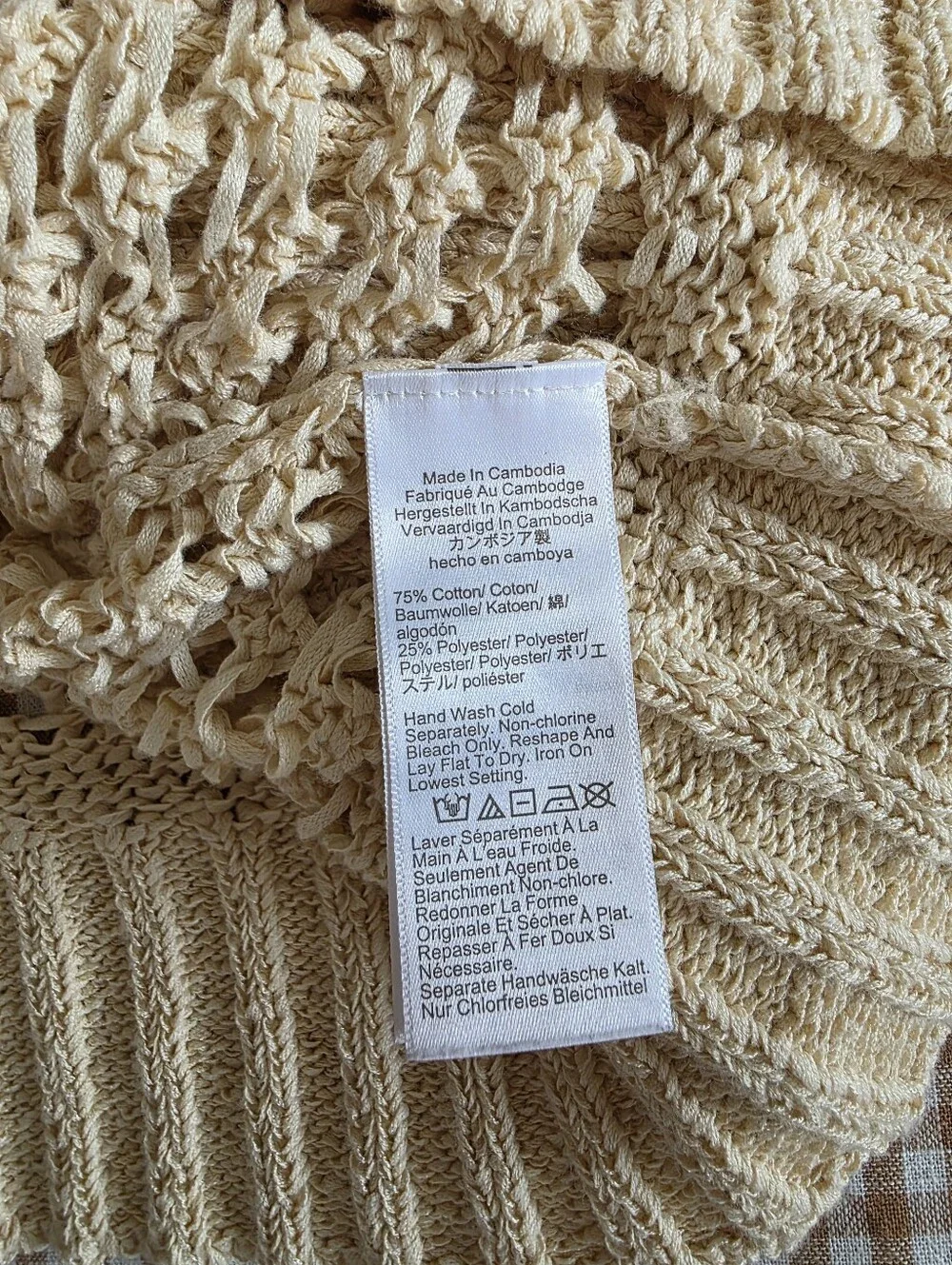 J.Crew Open Knit Cotton Blend Cardigan 3X